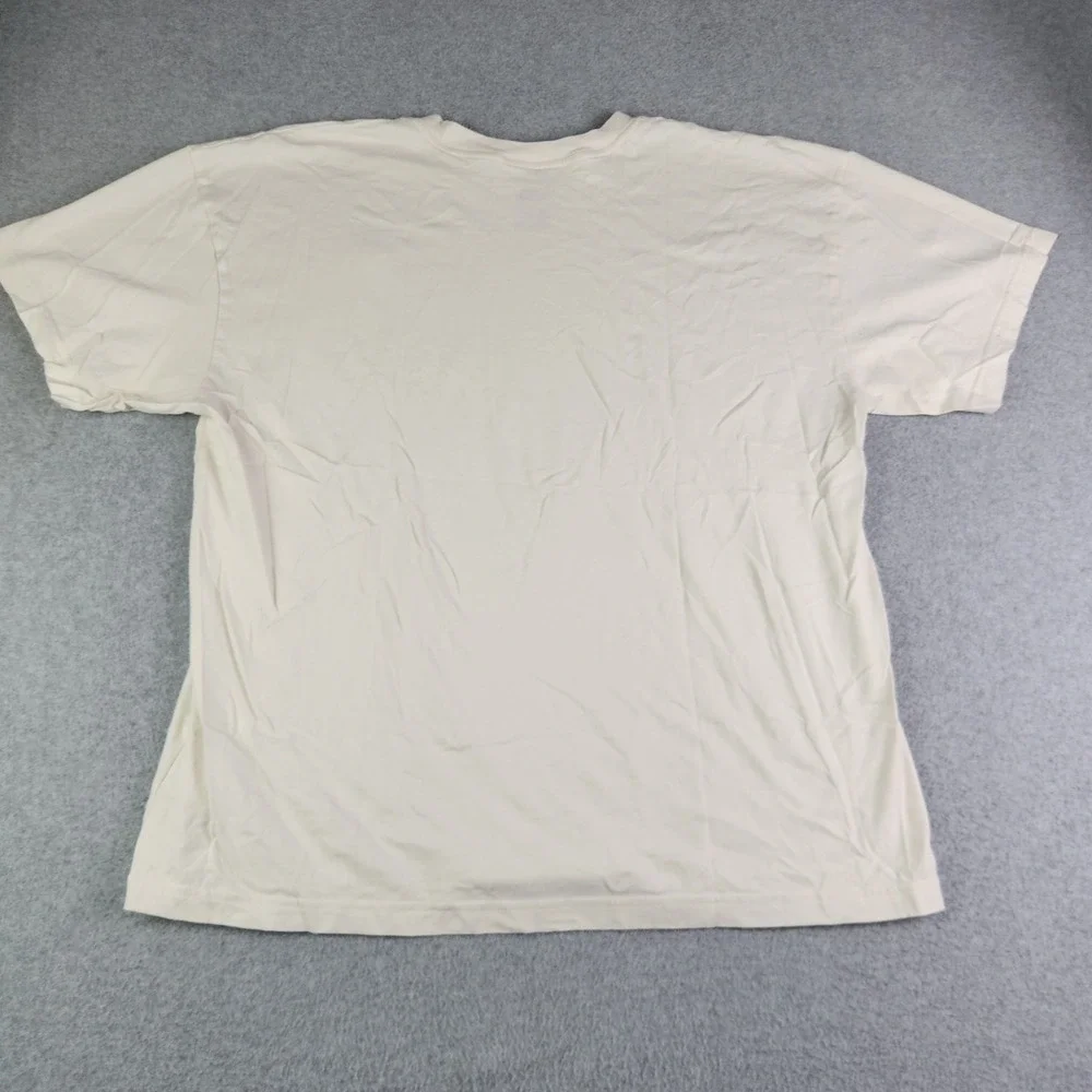 The‎ North Face T-Shirt Mens 2XL Off-White Cotton Embroidered Logo Crew Neck